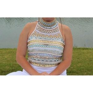 Mermaid Embroidered White Prom Dress